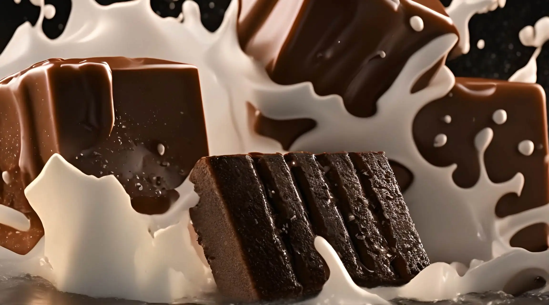 Liquid Chocolate and Milk Splash Motion Graphic